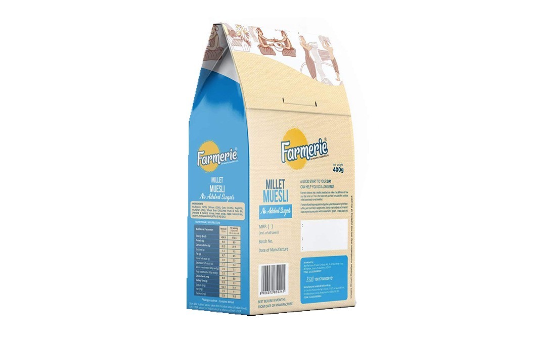 Farmerie Millet Muesli No Added Sugar    Pack  400 grams
